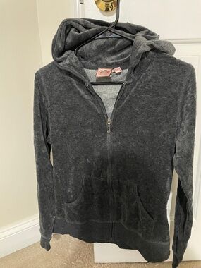 Juicy couture Charcoal Gray Zip-Up Hooded Sweatshirt